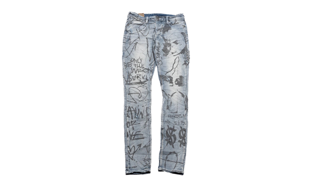 KSUBI X TRIPPIE REDD VAN WINKLE DEVILS JEANS "Grey" KBIUFTAZ